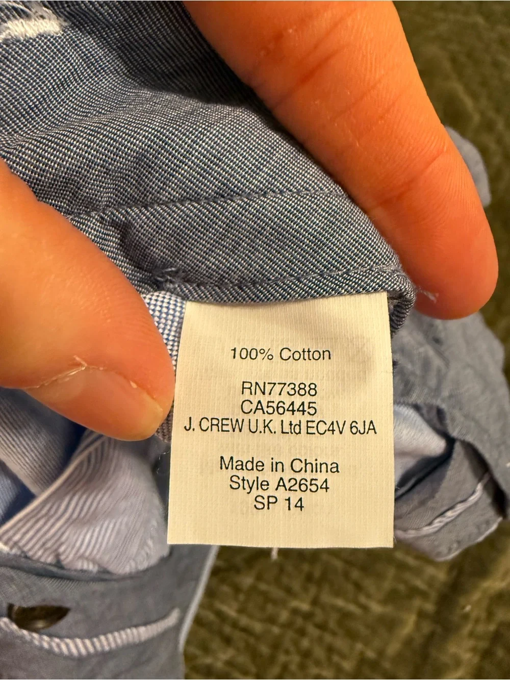 J. Crew Men’s Bowery Light Blue Chambray Chinos